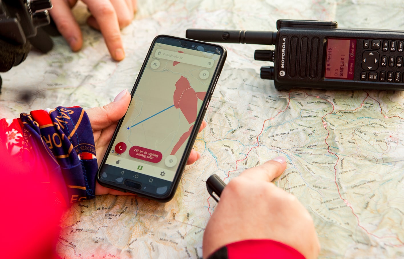 cellphone and walkie-talkie